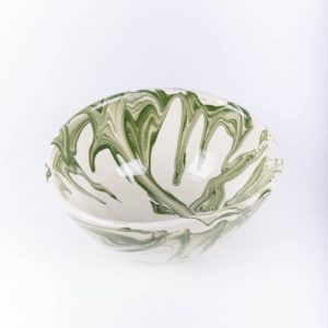Saladier artisanal marbré vert vu de haut