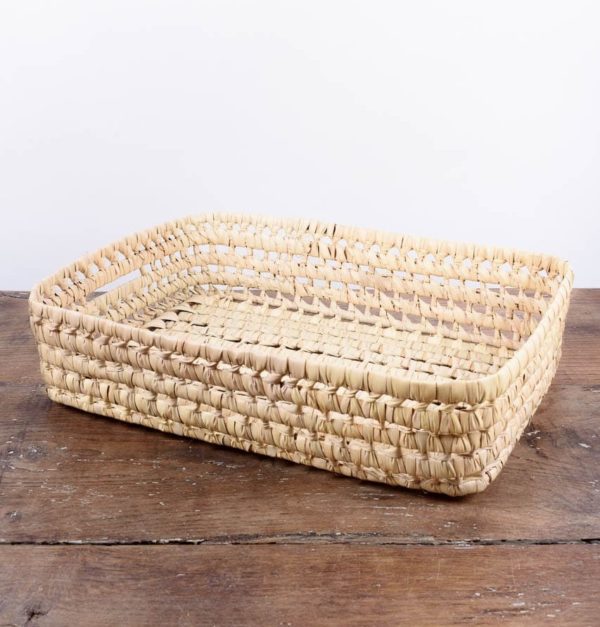 Rangement tressé en fibres naturelles de palmier taille L