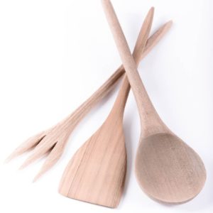 Trio de couverts de service en bois
