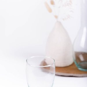 verre à eau transparent cacao