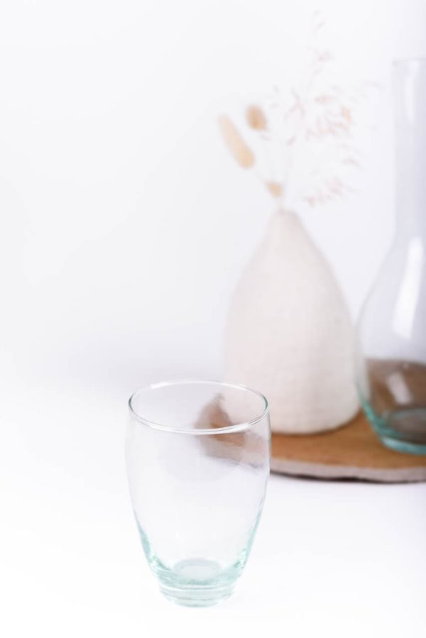 verre à eau transparent cacao