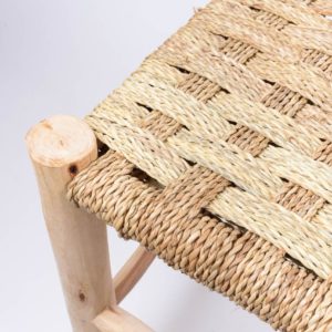 Détails banc 100 cm marocain tressage damier en fibres