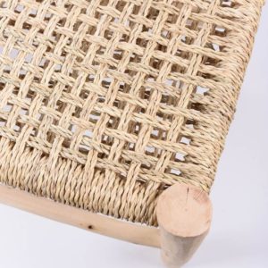 Détails banc 100 cm marocain tressage en fibres naturelles