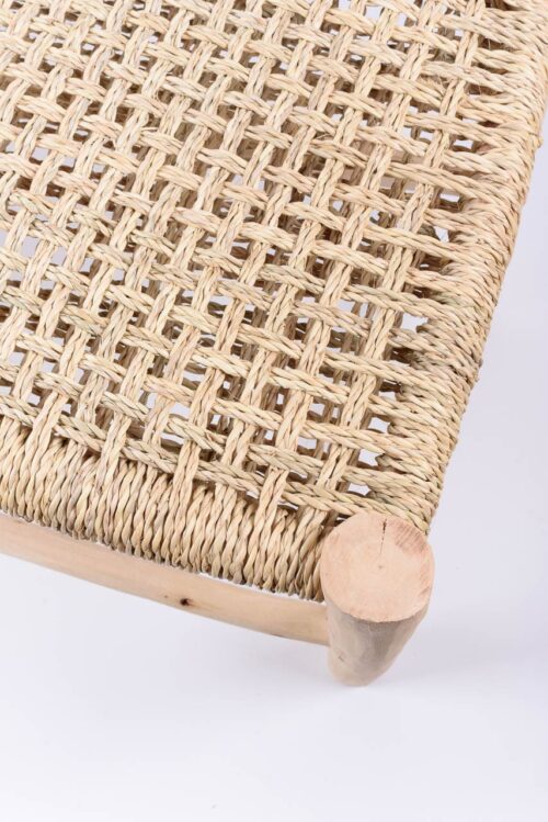 Détails banc 100 cm marocain tressage en fibres naturelles