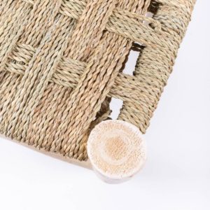 Détails banc 60 cm marocain tressage damier en fibres