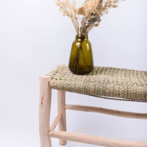 Banc 80 cm marocain tressage en fibres naturelles