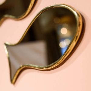 Miroir en laiton poisson vu de côté