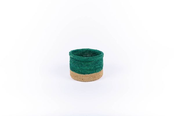Corbeille en raphia verte