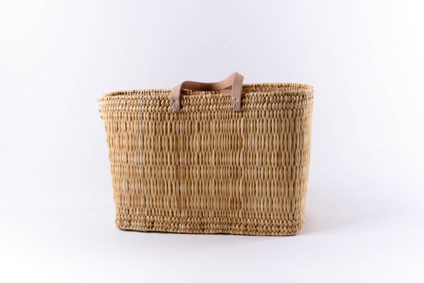 Panier en roseau et cuir Magalie taille M