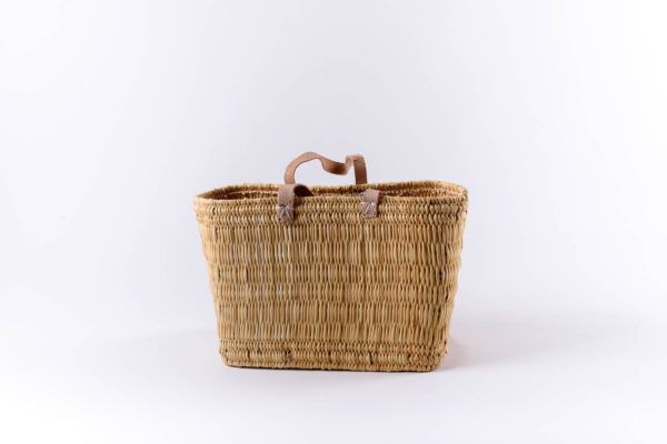 Panier en roseau et cuir Magalie taille S