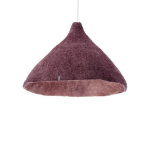Abat-jour wil aubergine en feutre de laine