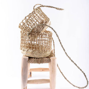 Panier à suspendre en fibres de palmier