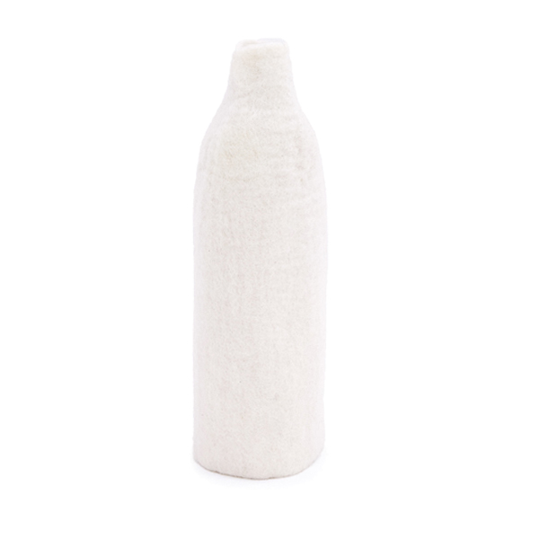 Cache-vase en feutre de laine blanc taille L