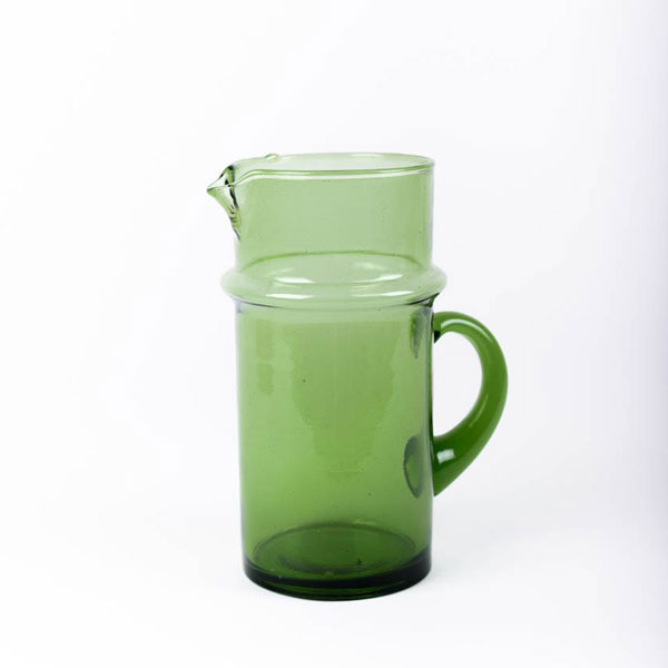 Carafe Beldi en verre recyclé verte