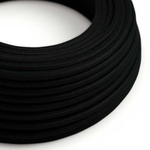 Câble électrique noir en coton