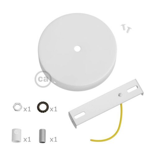 Descriptif kit rosace de plafond métallique 1 trou blanc