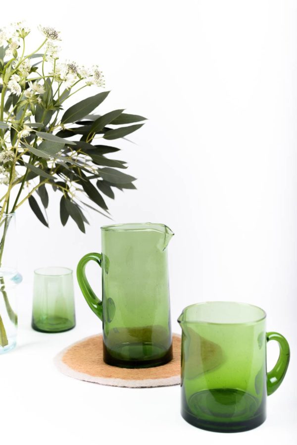 Lot de 2 carafes kessi S et M vertes