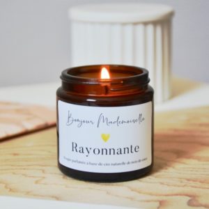 Bougie parfumée avec cire naturelle rayonnante