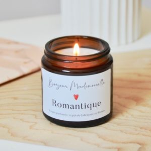 Bougie parfumée avec cire naturelle romantique