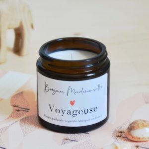 Bougie parfumée avec cire naturelle voyageuse