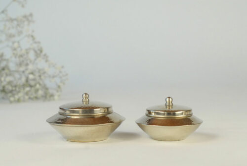 Lot de 2 bougie parfumée toupie en maillechort