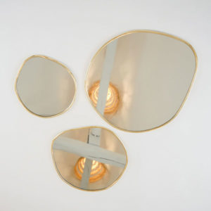 Lot de 3 miroirs en laiton Ajara