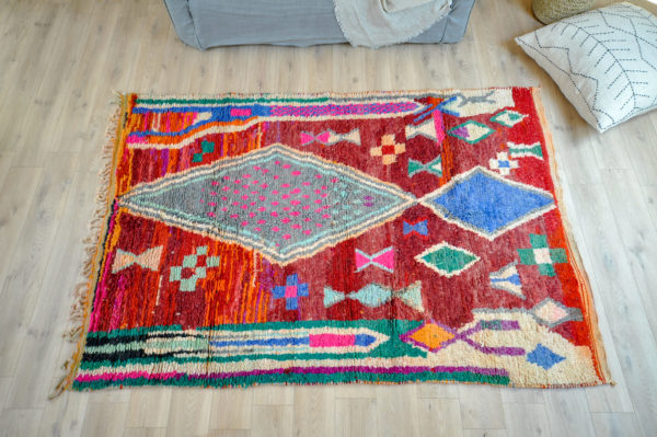 Tapis boujaad 170x254 cm vue du dessus