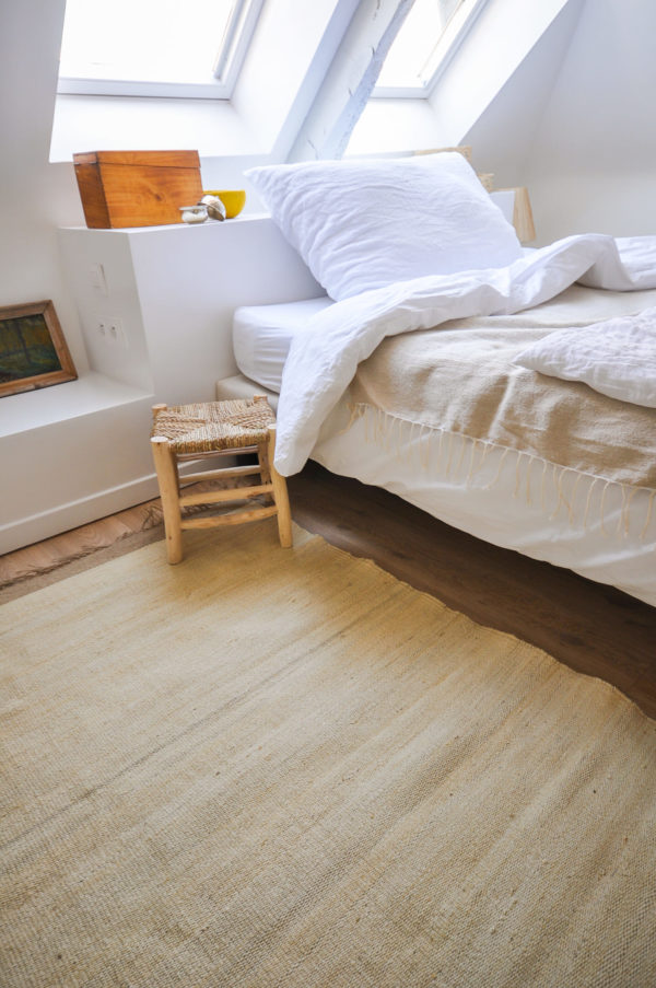 Tapis en jute sable hand ambiance