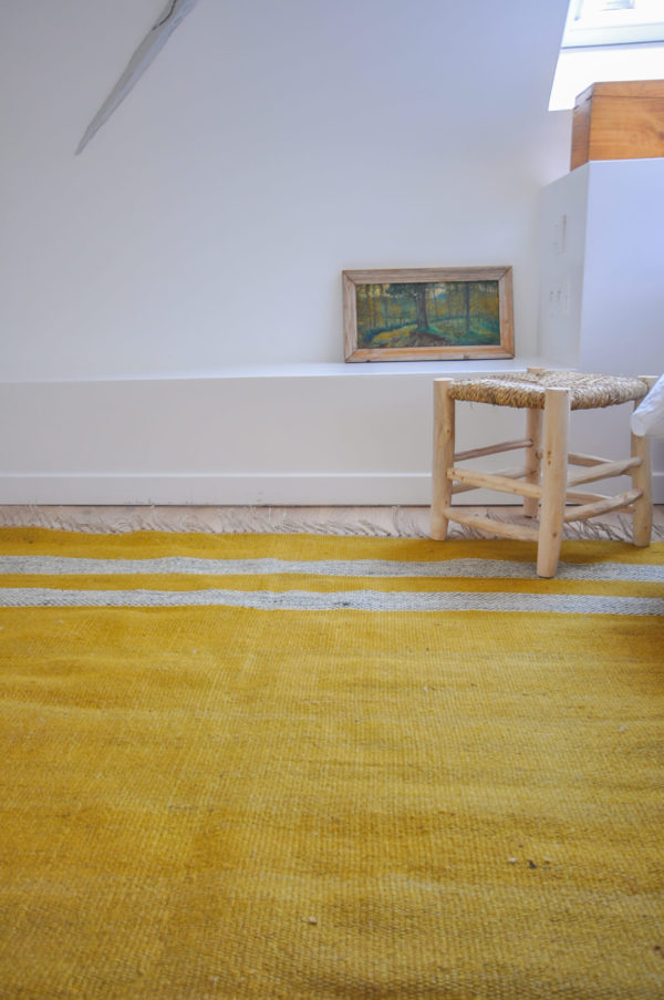 Tapis en jute jaune rani zoom