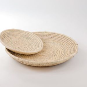 Plateau en feuilles de palmier lot de 2