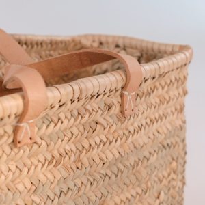 Panier rectangulaire en fibres naturelles détails
