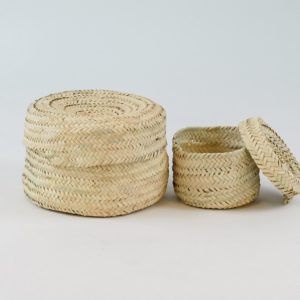Lot de deux boîtes rondes avec couvercle