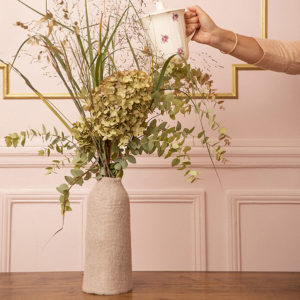 Cache-vase en feutre de laine gris