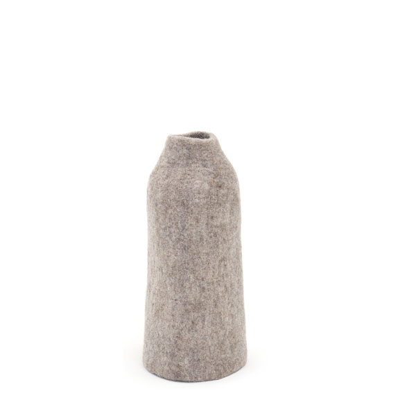 Cache-vase en feutre de laine gris taille M