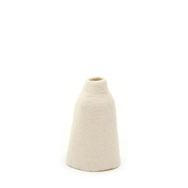 Cache-vase en feutre de laine blanc taille S