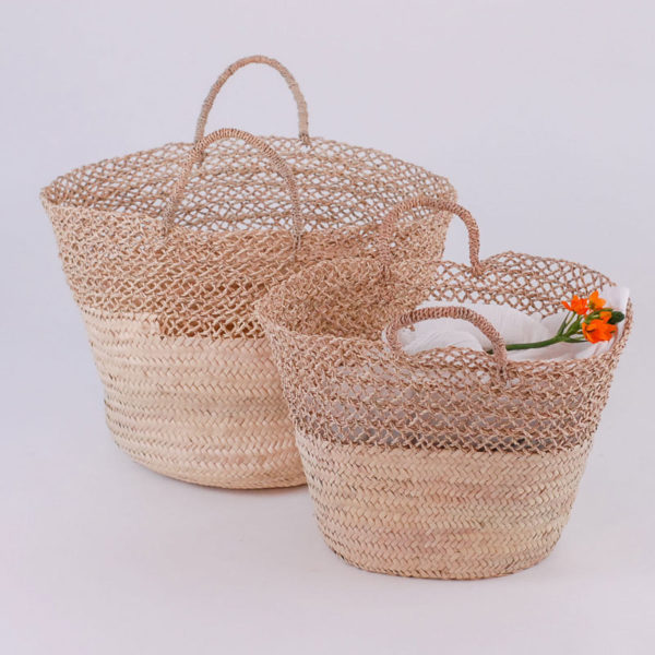 Panier de rangement en fibres naturelles