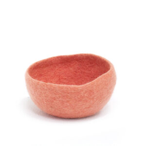 Bol en feutre de laine rose taille M