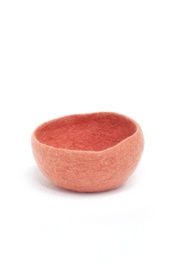Bol en feutre de laine rose taille M