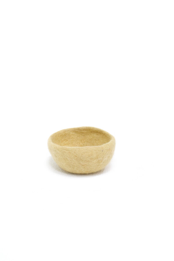 bol en feutre de laine beige taille S