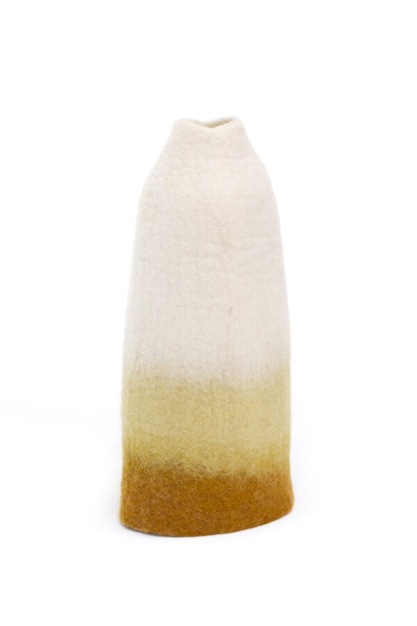 cache vase bicolore beige et or taille M