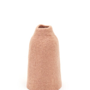 Cache vase en feutre de laine rose taille S