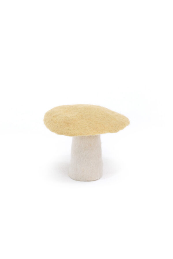 champignon beige en feutre de laine fait main taille L