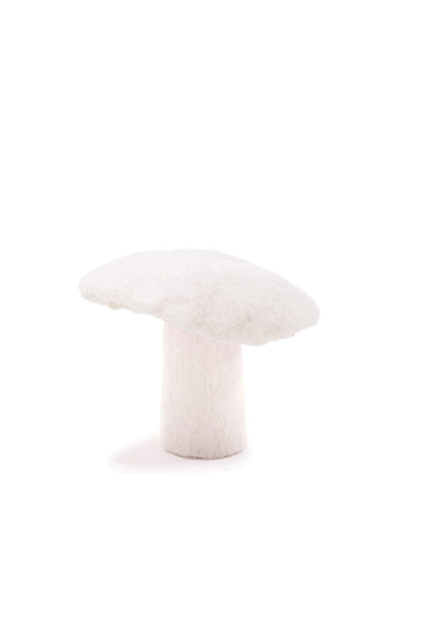 champignon en feutre de laine blanc fait main taille L