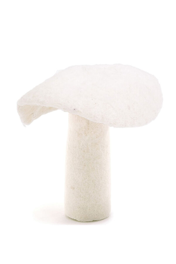 champignon en feutre de laine blanc fait main taille XL
