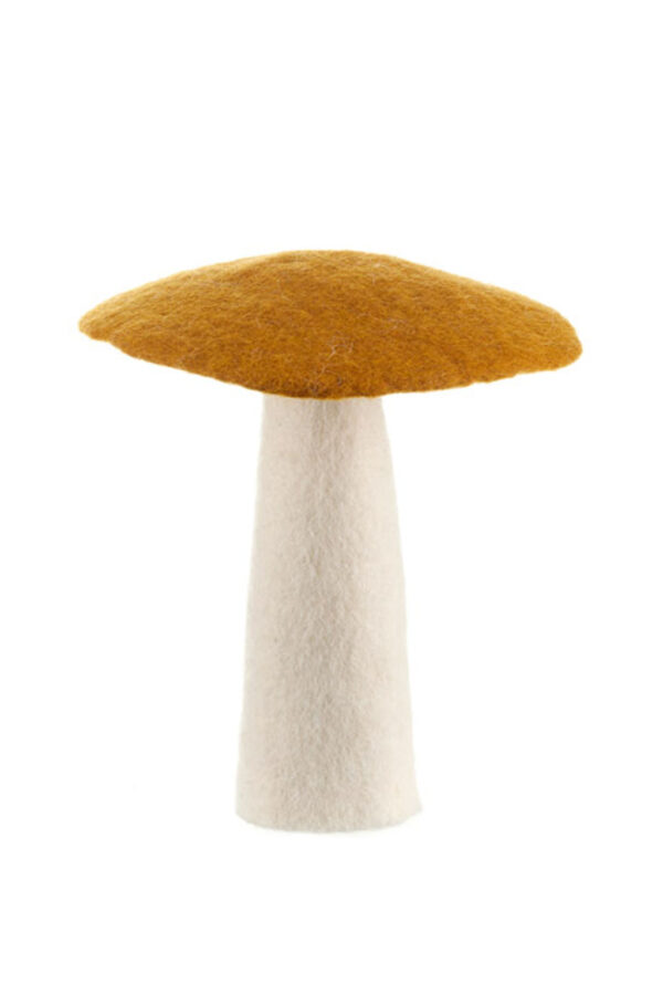 champignon doré fait main en feutre de laine taille XL
