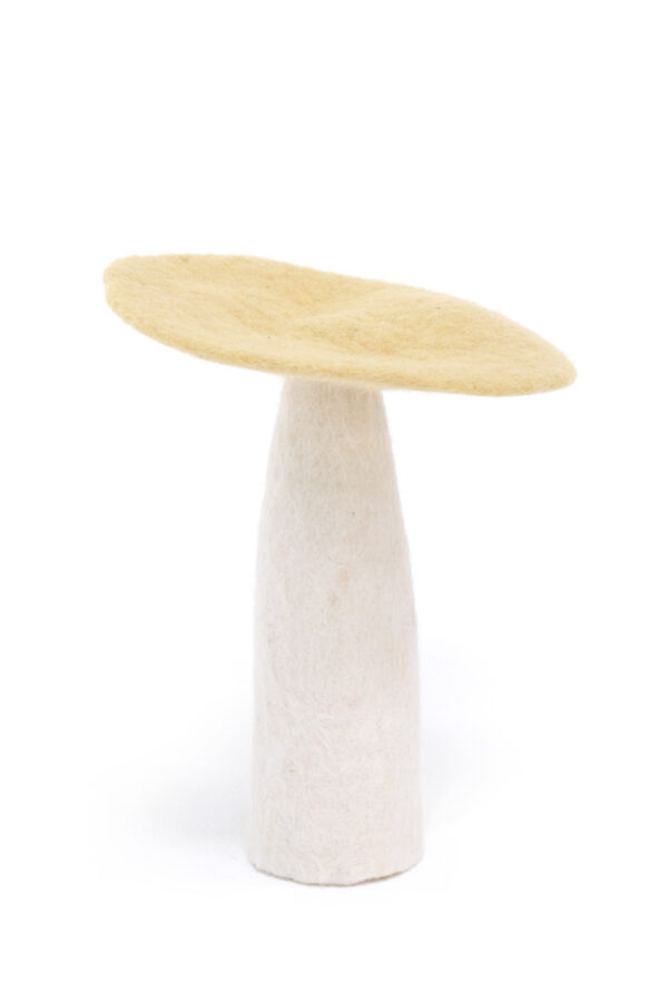 champignon beige en feutre de laine fait main taille XL