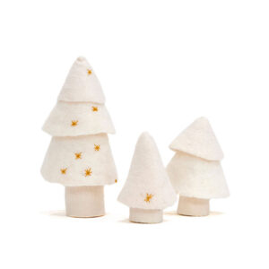 Lot de 3 sapins en feutre de laine création artisanale