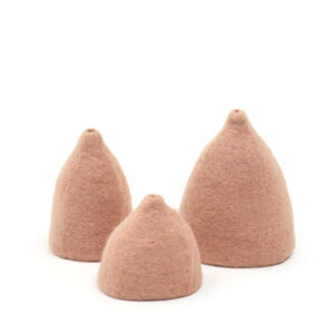 Lot de 3 cache vase rose en feutre de laine
