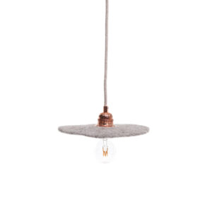 suspension en feutre de laine fullmoon gris travail artisanal