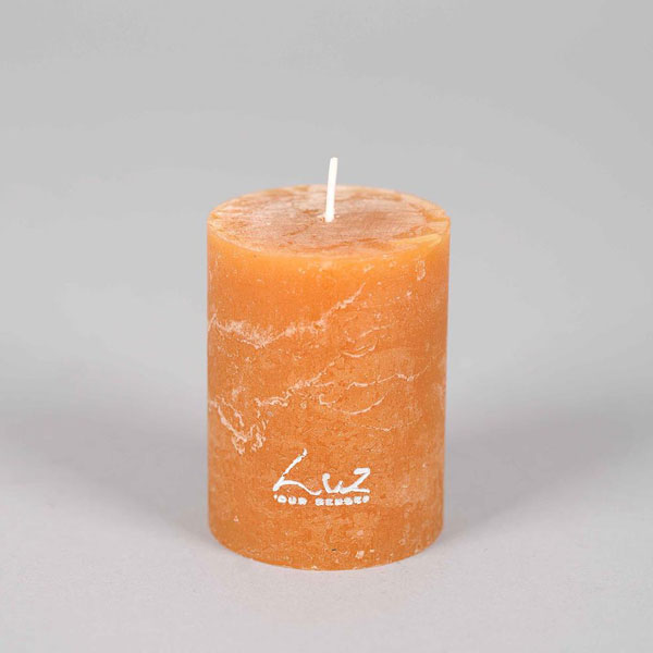 bougies de table artisanale velours orange taille M